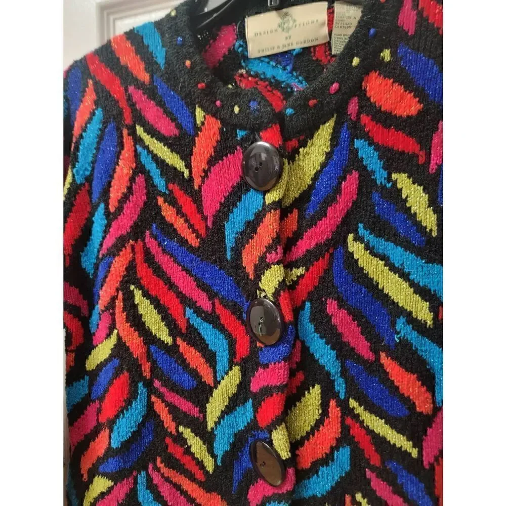 Design Options Funky Colorful Sweater S